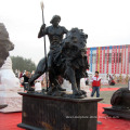 Antique Rome famous statue bronze warrior and lion with spear sculpture for garden